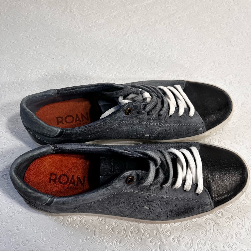 Roan by Bed Stu Men Henson Grey Black Leather Shoes Size 8 Sneakers Casual Kicks - Picture 7 of 16